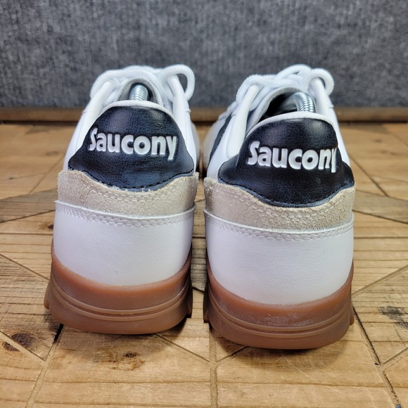 Sauconyβ 586i Men's 11 White Black Gum Leather Casual Sneakers Shoes S70982-21 - Picture 5 of 11